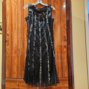Sandra Darren women's black multi color dress size 8